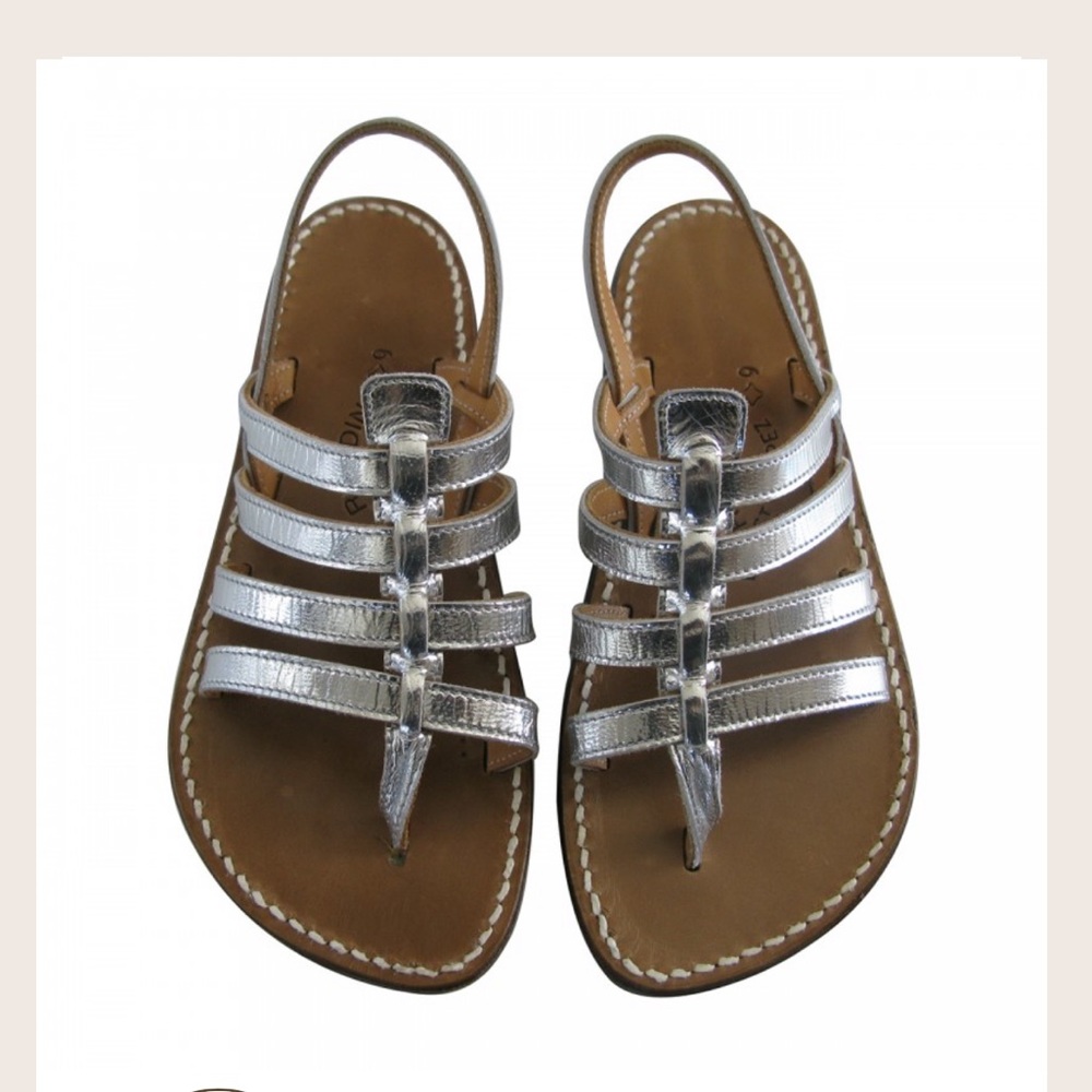 Tropéziennes Silver Metalized Leather